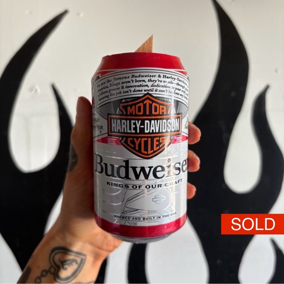 SOLD ❌Harley-Davidson Budweiser Can candle - Picture 1 of 3